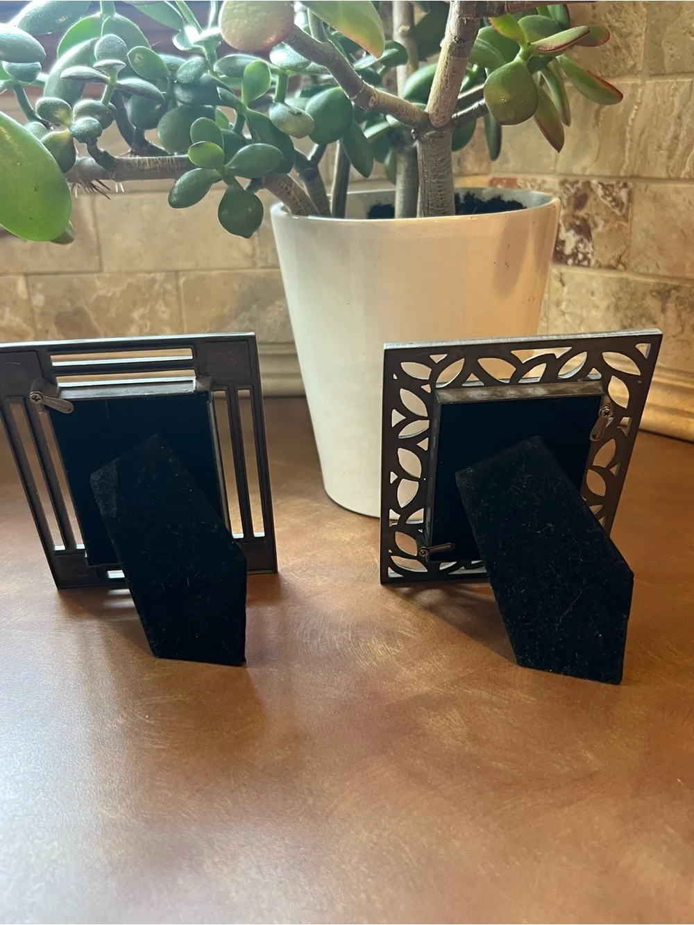 Art Deco Small Pewter Picture Frames - Set of 2 , Good condition